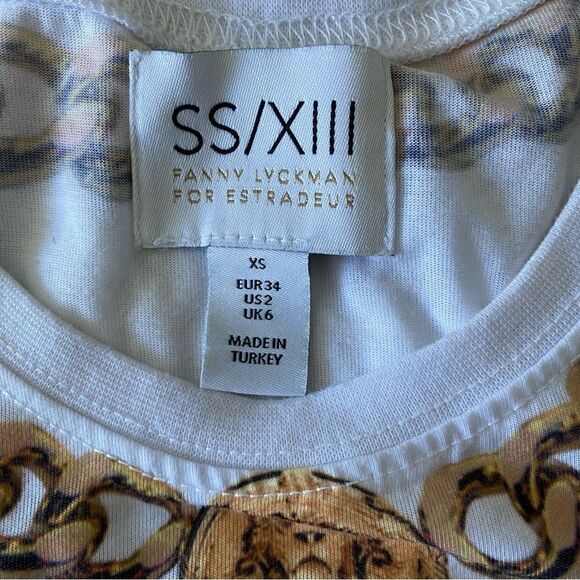 SS/XIII: Fanny Lyckman for Estradeur White Tank with Gold Chain Necklace Size XS - Picture 7 of 10